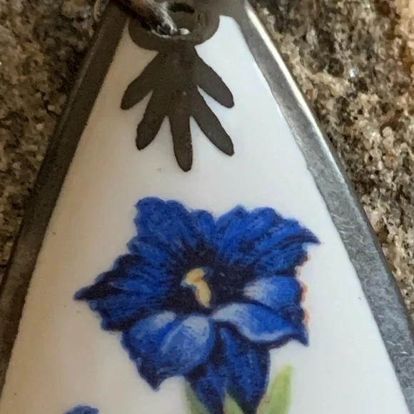 Bavaria Schumann Rare Vintage German Blue Flower Necklace Numbered Jewelry - Picture 4 of 8